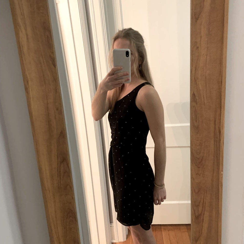 One Shoulder Black Dress